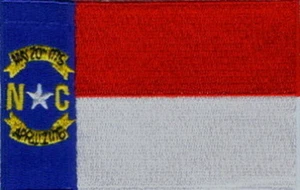 50 Pcs North Carolina USA State Flag Embroidered Patches 3.5"x2.25" iron-on - Picture 1 of 1