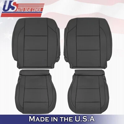 2005 to 2015 For Nissan Armada Titan 2x Top & 2x Bottom Leather Seat Covers BLK - Image 1 of 4