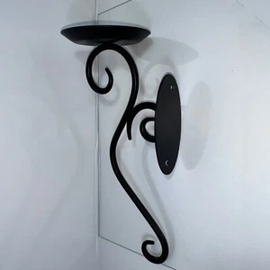 PartyLite Hearthside Wall Sconce Black Metal Wall Mount Pillar Candle Holder - Picture 1 of 6