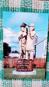 VINTAGE POST CARD LEWIS & CLARK EXPEDITION LONG BEACH WASHINGTON - Picture 1 of 12