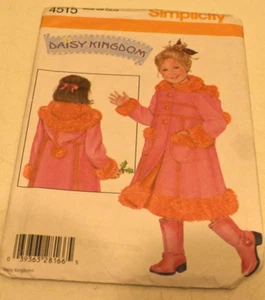 Simplicity 4515 Daisy Kingdom Fleece Coat w/Detachable Hood Sewing Pattern - UC - Picture 1 of 2