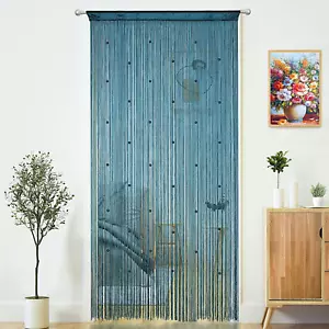 Beaded Curtain Door String Curtains for Doorways Tassels Beads Hanging Fringe - Picture 1 of 11