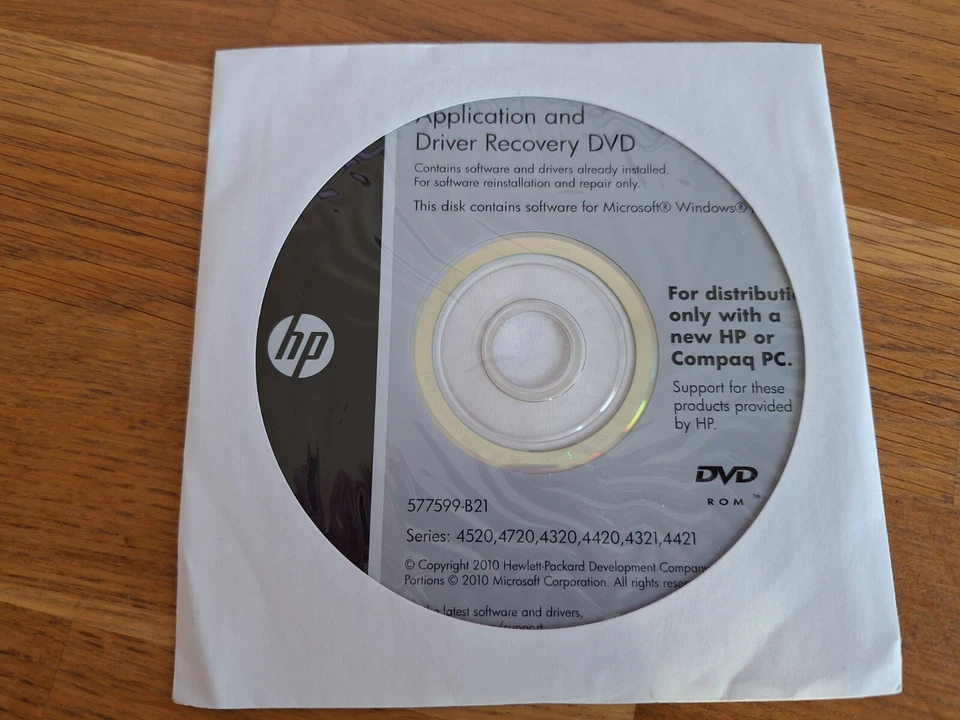 HP Application and Driver Recovery DVD for Windows XP - NEW, SEALED - Image 1 of 1