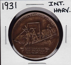 1831-1931 International Harvester Centennial Of The Reaper Medal - Bild 1 von 2