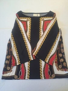 Chico, Sz 0 Womens Blouse, 3/4 Sleeve, 23.25" L x 18"W, Multi-Color, Pre-Owned - Picture 1 of 3