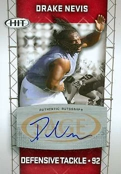 Drake Nevis autographed Football Card (LSU) 2011 SAGE HIT #A92 Rookie - Image 1 of 1