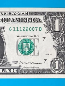 November 7, 1982 / 11 July 1982 (L 11071982 K) BIRTHDAY $1 One Dollar Bill *UNC* - Picture 1 of 4