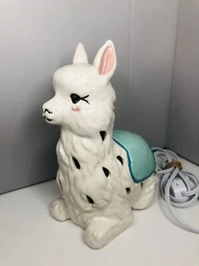 Llama Plug in Kids Tabletop Night Light Ceramic Blue Saddle - Picture 1 of 7