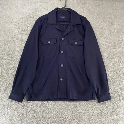 Proper Cloth Jacket Mens Large Navy Merino Wool Cashmere Shacket Overshirt - Image 1 of 4