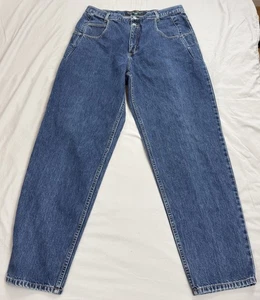 Vtg 90s Guess Denim Jeans Loose Fit Tapered Leg Measures Sz 34x31 USA Made - Picture 1 of 10