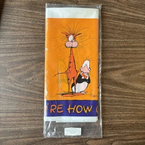 1992 OPUS N' BILL You're How Old? Plastic Birthday Tablecloths 54x96” ? - Picture 1 of 3