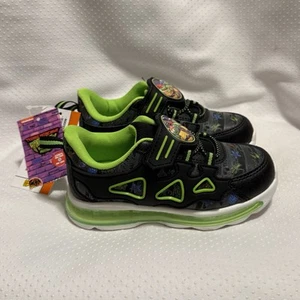 Nickelodeon Black and Green Sneakers Mutant Turtles Boys 10 Light Up New - Picture 1 of 12