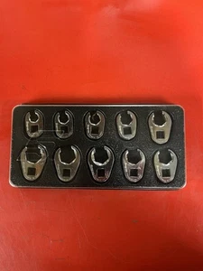 Snap-on 10pc METRIC 3/8 Drive Flare Nut Crowfoot Wrench Set 10-19mm 6Pt FRHM - Picture 1 of 10