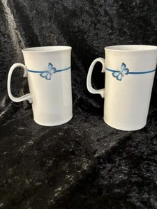 2 Dunoon Ceramics Butterfly Bug Mugs by Cherry Denman English Fine Bone China - Picture 1 of 9