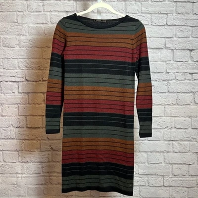 Vestido suéter a rayas multicolor Lacoste para mujer talla 36 (S) Foto 1 de 4
