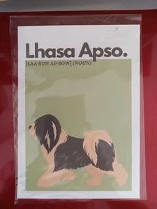 Lhasa Apso Hundedruck mit Substantiv Hundename - Bild 1 von 3