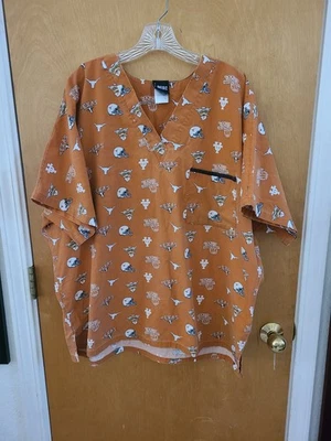 Scrub Dudz NCAA University Of Texas Longhorns Burnt Orange Pocket Scrub Top XL - Image 1 of 4