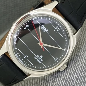 VINTAGE HMT JANATA HAND-WINDING INDIAN MENS BLACK COLOR DIAL WATCH a1759-S - Picture 1 of 9