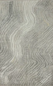 Alfombra contemporánea con patrón ondulado en tonos grises alfombra moderna turca 5x7 - Imagen 1 de 13