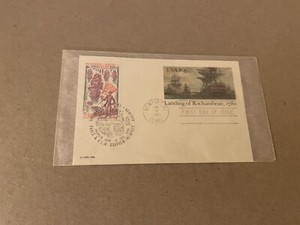 US 1980 Dual-Franking FDC Postal Card #UX84+Bicentenary Rochambeau Landing +Neat