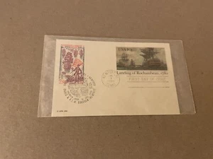 US 1980 Dual-Franking FDC Postal Card #UX84+Bicentenary Rochambeau Landing +Neat - Picture 1 of 2
