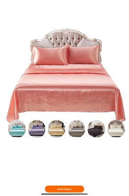 luxury satin bedding queen  and king size 4 pieces sheets  - Image 1 of 2