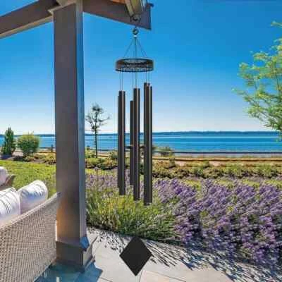 Stylecraft Harmonically Tuned Wind Chime -  Black - 8.9"X61.4" - Free Shipping - Image 1 of 4