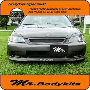 Mr Plastic Headlight Eyebrows Eyelid Eye Lid For Honda Civic 1996-1998 EK - Bild 1 von 11