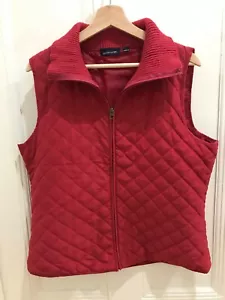 Vest Padded Red Sleeveless Gordon Smith Brand Ladies Zip Front Collared Size L - Picture 1 of 3