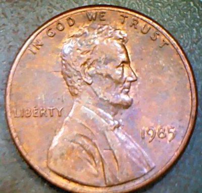 1985-P RB LMC 1c with die thru clash aka "prisoner lincoln" - Image 1 of 4