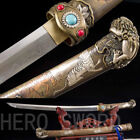 Clay Tempered Japanese Samurai Tachi TIGER Sword T1095 Steel Razor Sharp Katana