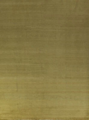 Green Contemporary Gabbeh Solid Design Wool Rug 11' 9" x 9' 2" - Image 1 of 4