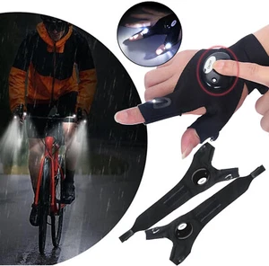 2/4x Outdoor Flashlight Waterproof Fishing Glove with LED Rescue Night Light - Picture 1 of 14