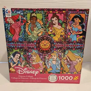Disney Princess Collage Stained Glass Puzzle Mosaic 1000 Piece Puzzle & Poster - Picture 1 of 2