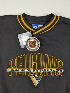 Sudadera De Colección Starter Para Hombres Negra Pittsburgh Penguins Talla L Hockey Cuello Redondo NHL - Imagen 1 de 10