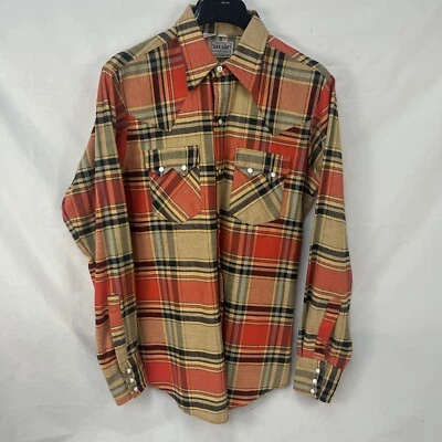 CAMISA WESTERN VINTAGE AÑOS 60 WASHINGTON DEE CEE FRANELA A CUADROS L/S PERLA A PRESIÓN 15-34 Foto 1 de 4