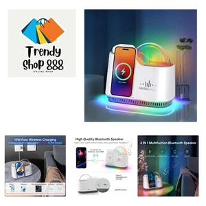 Night Light Bluetooth Speaker with Lights, 15W Wireless Charger Stand Phone H... - Picture 1 of 9