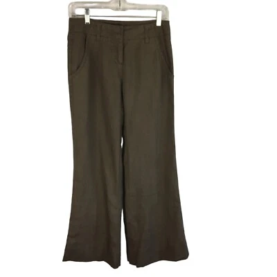 NWT Cabi 100% Linen #894 Taupe Brown Wide Leg Pant Women's Size 2 Trouser 28x29 - Image 1 of 4