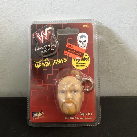 MGA ENTERTAINMENT WWF STONE COLD STEVE AUSTIN CLIP ON HEADLIGHTS KEYCHAIN Cover