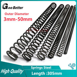 Black Compression Spring 0.3-6mm Wire Diameter 305mm Length Small Springs Steel