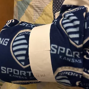 Fleece MLS Sporting Kansas City Soccer Fleece Fabric Print 4 Yard Bundle - Picture 1 of 2
