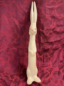 RARE! Vintage Bonny -Tex Co 1960s Rubber Squeeze Toy  Rabbit  17.5" Tall -- 6423