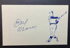 EARL WEAVER signed 3x5 index card autograph auto Baltimore Orioles HOF baseball - Picture 1 of 1