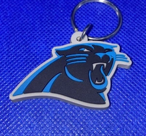 Carolina Panthers NFL Soft Keychain Key Chain Souvenir | Black, Blue & Gray - Picture 1 of 5