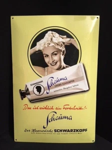 Placa esmaltada SCHAUMA CABEZA NEGRA edición limitada de 2002 40 x 60 cm - Imagen 1 de 5