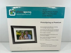PhotoSpring 10in WiFi Digital Photo Frame w/Battery 16GB PSG-101-16-BLK Sealed - Picture 1 of 5