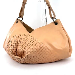 BOTTEGA VENETA Borsa Hobo Intrecciata Borsetta Pelle Beige Autentica *Rara* - Foto 1 di 24