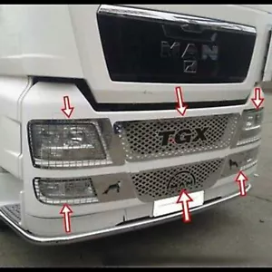 For 1/14 Tractor MAN TGX Model Car Protective Net Grill Kit Decorative Net Parts - Picture 1 of 5