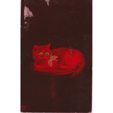 1913 CARTOLINA ANIMATA GATTI CATS VIAGGIATA COME FOTO MF74131