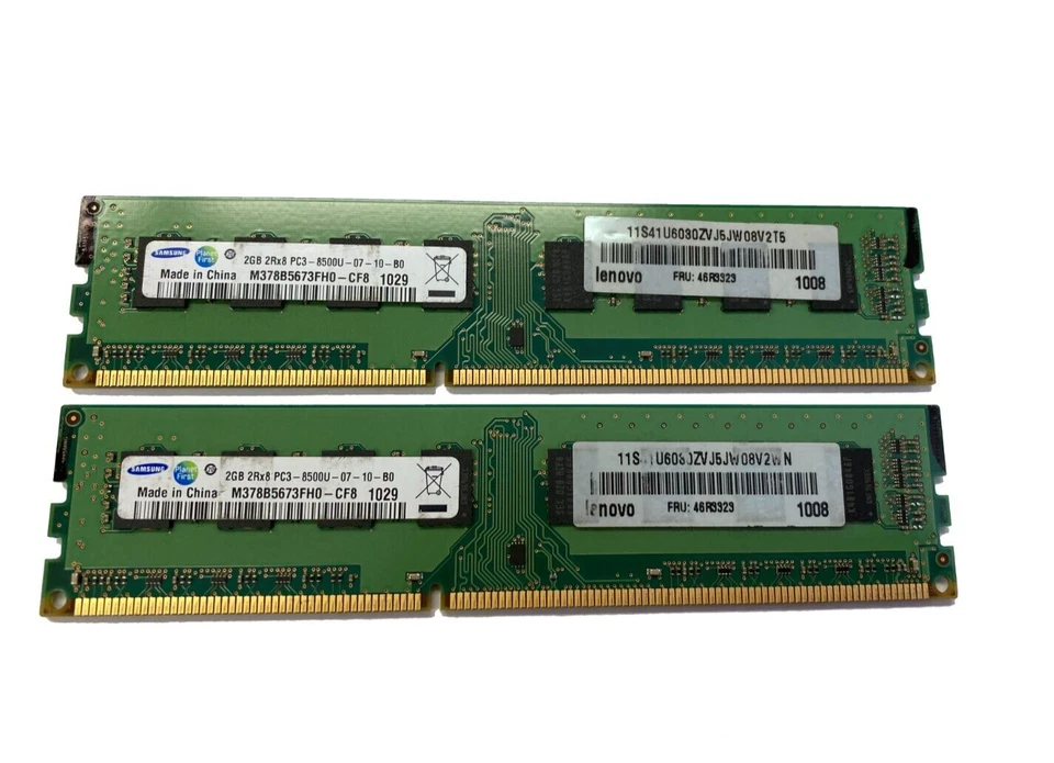 4GB 2 x 2GB PC3-8500 DDR3 1066MHz Non-ECC Desktop DIMM Memory RAM Dell HP Lenovo - Image 1 of 1